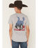 Image #1 - RANK 45&reg; Boys' Americana Cowboy Logo Short Sleeve Graphic T-Shirt, Silver, hi-res