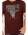 Image #3 - Moonshine Spirit&reg; Men's Sombrero Skull Short Sleeve Graphic T-Shirt, Burgundy, hi-res