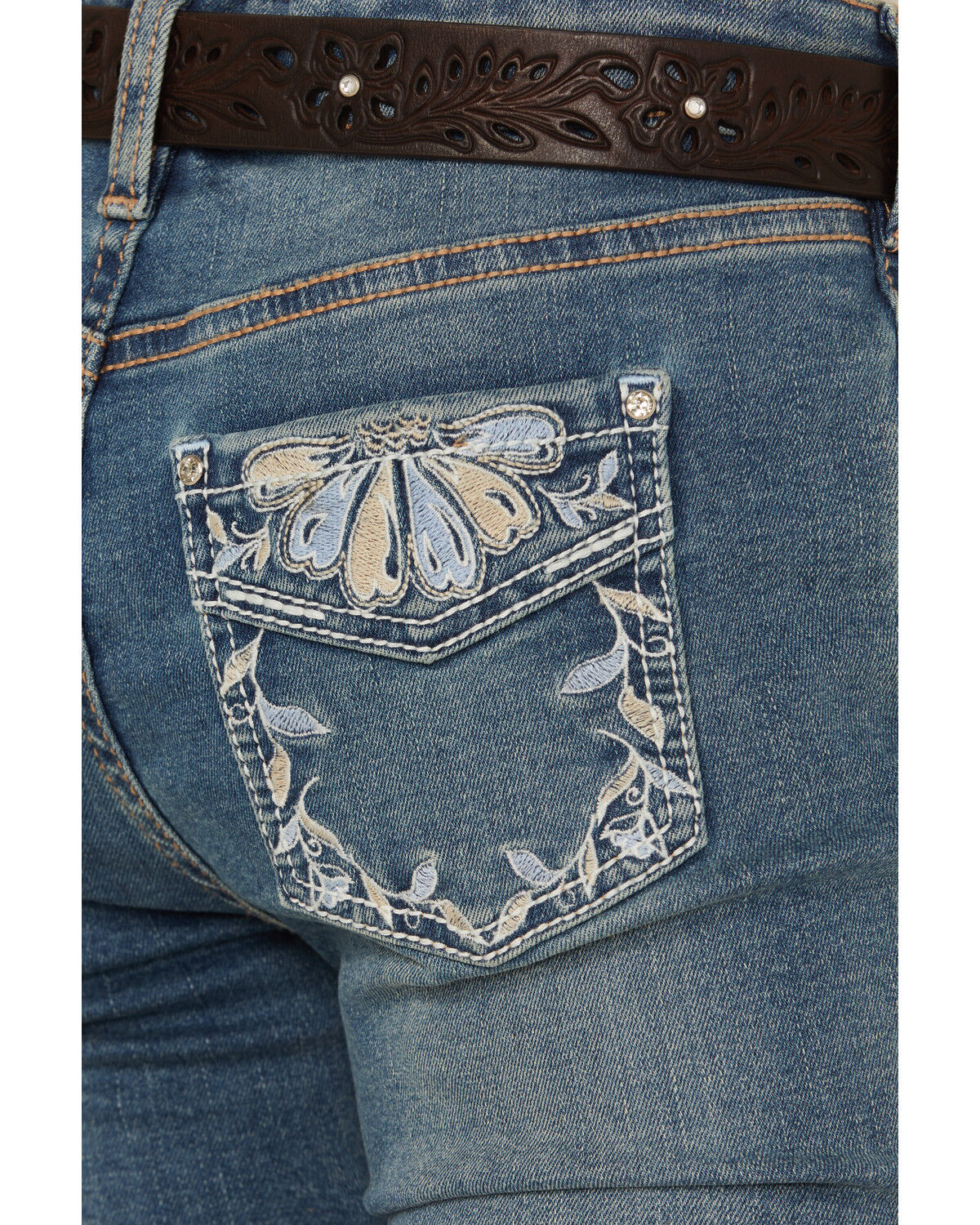 Image #2 - Shyanne Girls' Shayla Bootcut Embroidery Stretch Denim Jeans, , hi-res