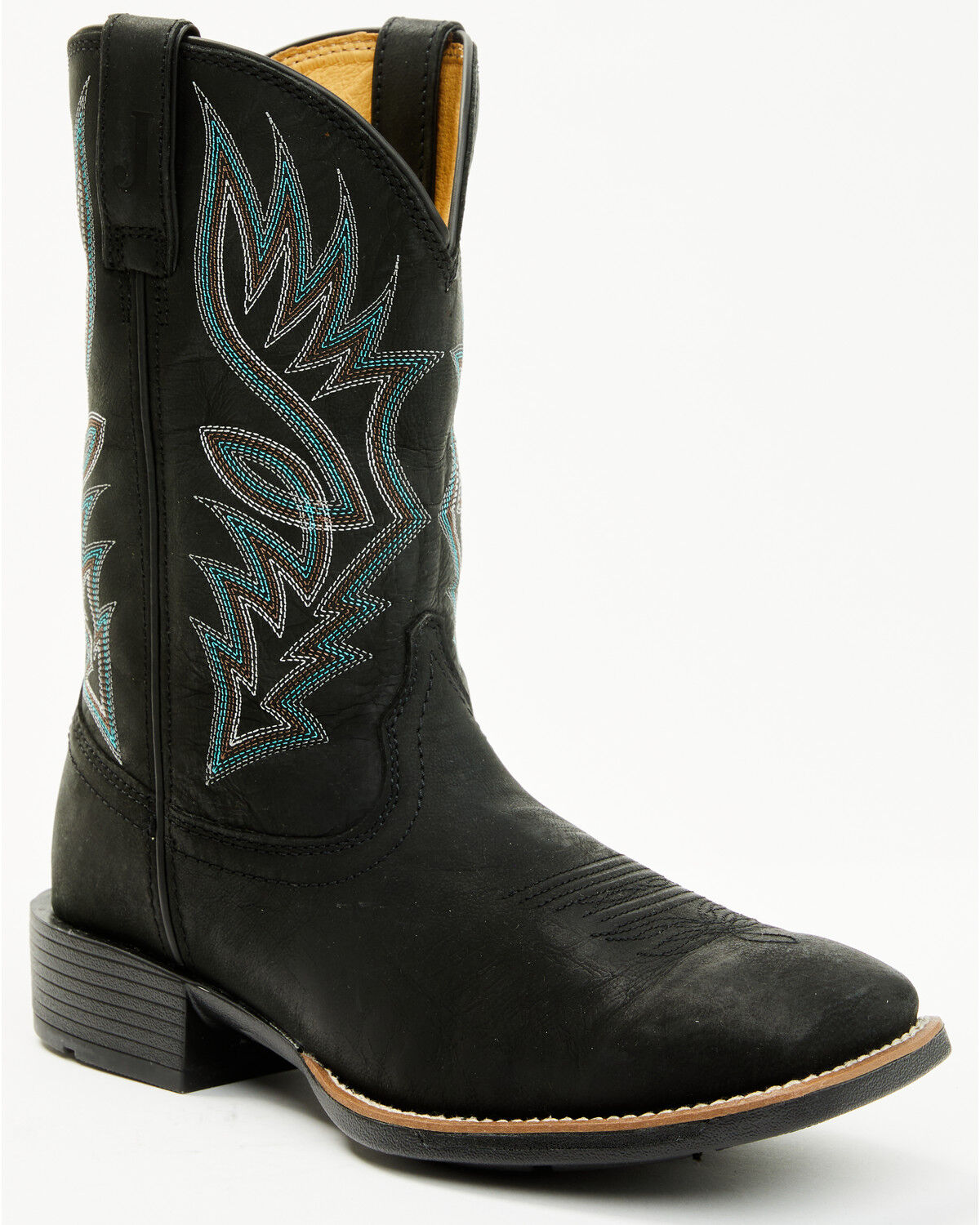 Image #1 - Justin Men's Zeke Performance Western Boots - Broad Square Toe, Black, hi-res