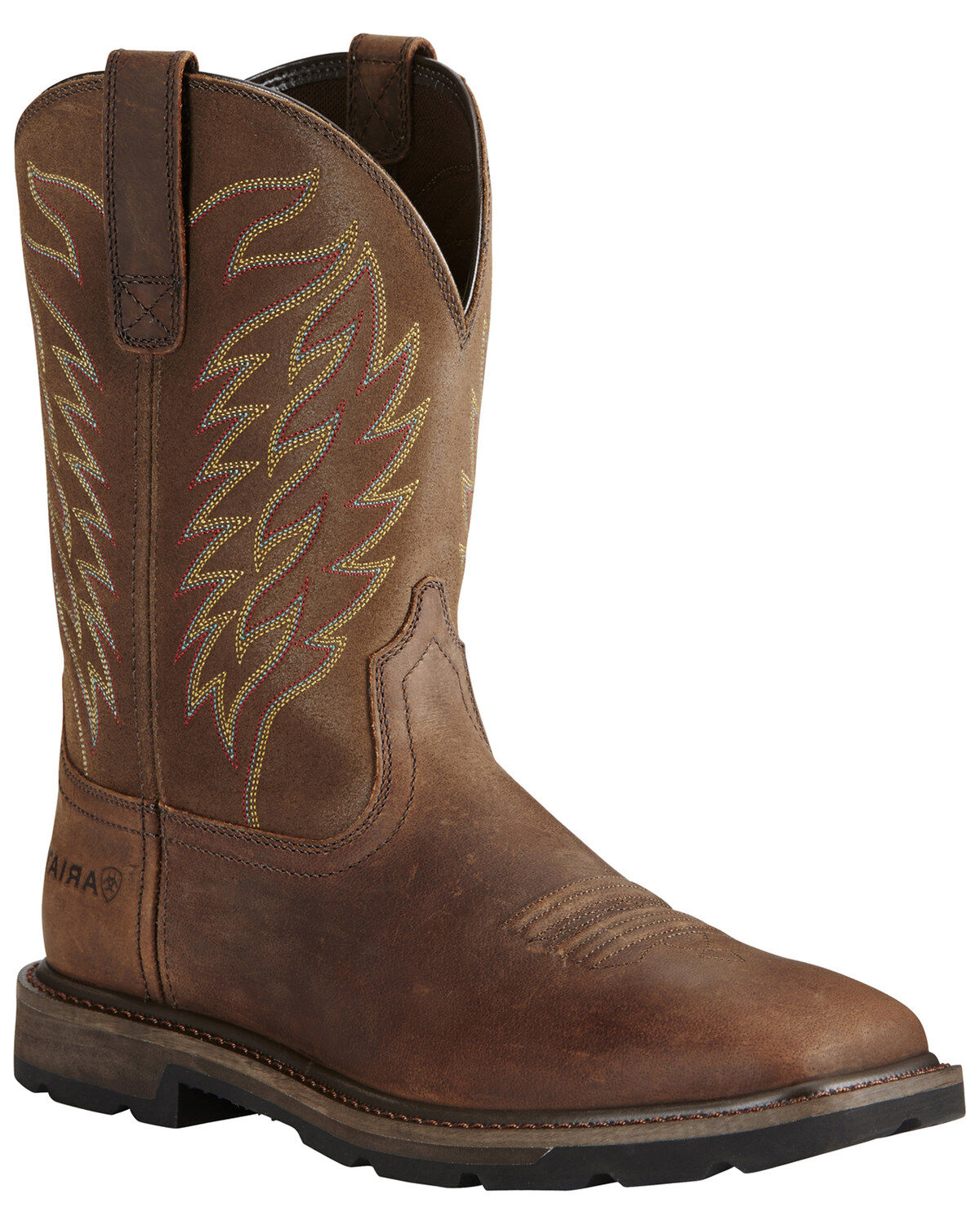 Ariat Men's Groundbreaker Western Work Boots - Steel Toe, Brown, hi-res