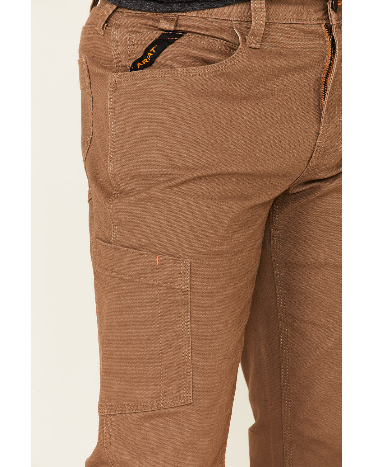 Image #3 - Ariat Men's Field Khaki Rebar M7 Durastretch Made Tough Double Front Straight Leg Work Pants, Beige/khaki, hi-res