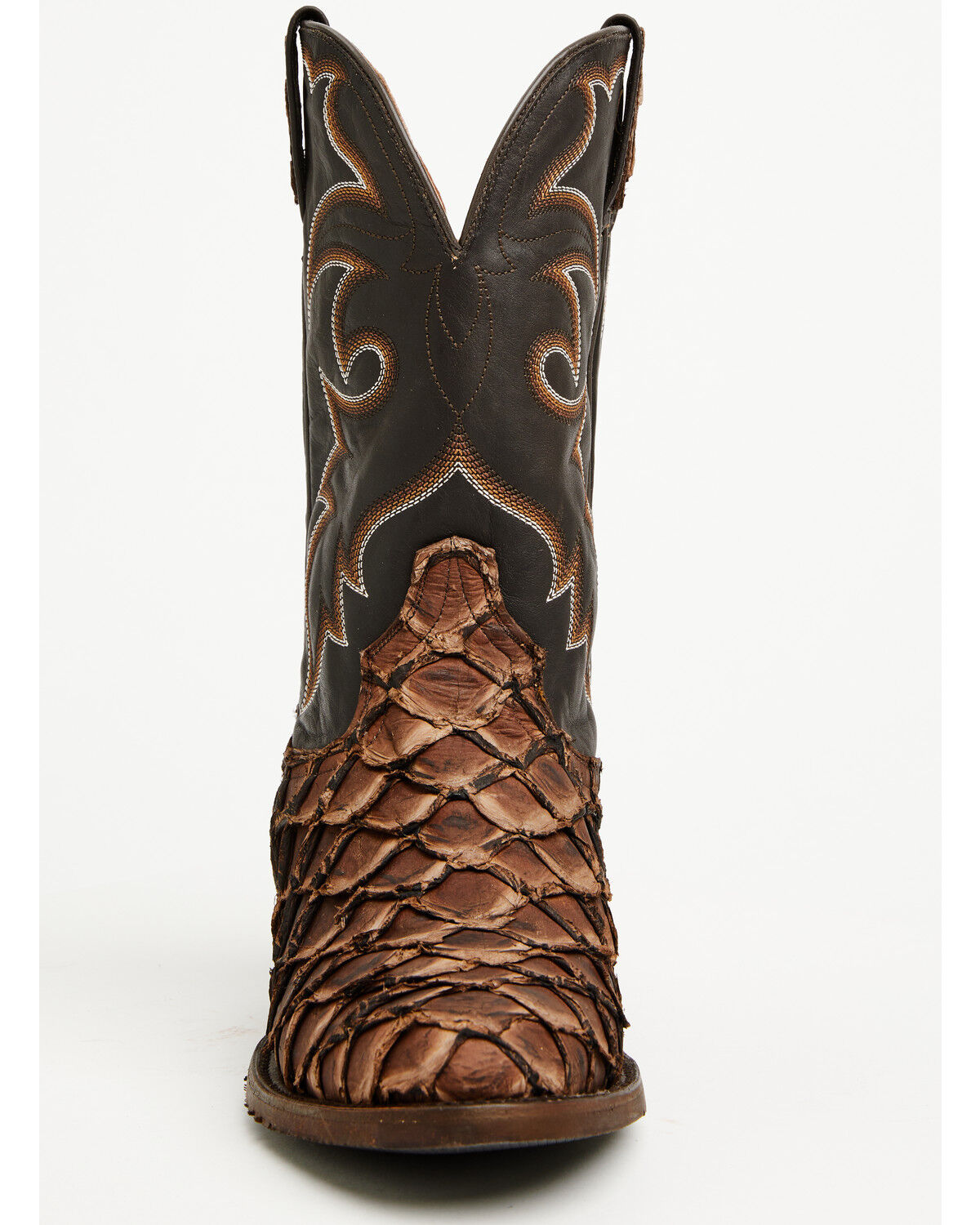 Image #4 - Dan Post Men's Exotic Pirarucu Western Boots - Round Toe, Chocolate, hi-res