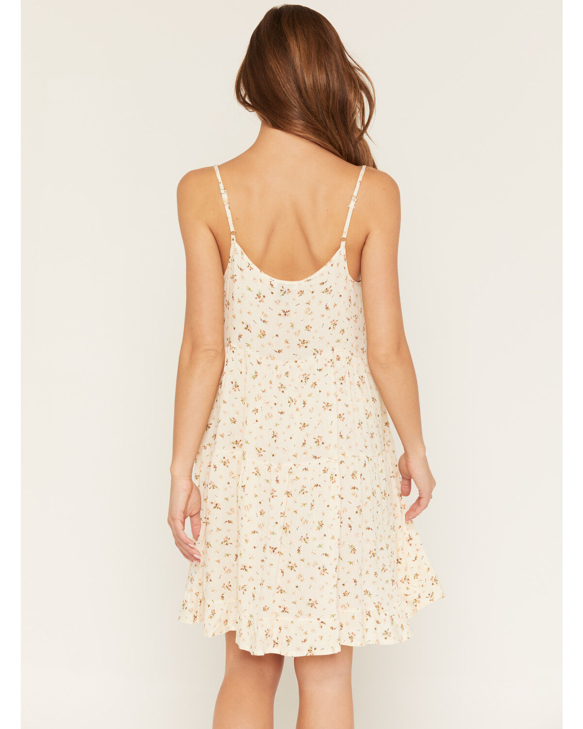 Image #4 - Wild Moss Women's Floral Print Mini Dress, Cream, hi-res