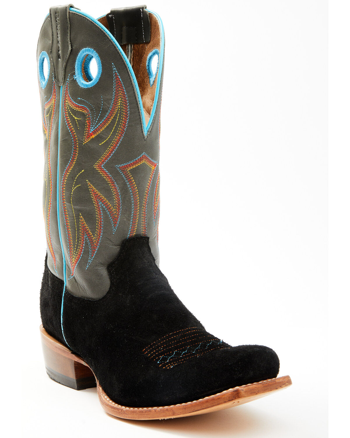 Image #1 - RANK 45&reg; Men's Saloon Roughout Western Boots - Square Toe, Black, hi-res