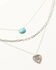 Image #1 - Shyanne Women's Heart And Stone Layered Necklace, Silver, hi-res