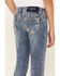 Image #2 - Grace in LA Girls' Light Wash Embroidered Floral Bootcut Jeans, Blue, hi-res