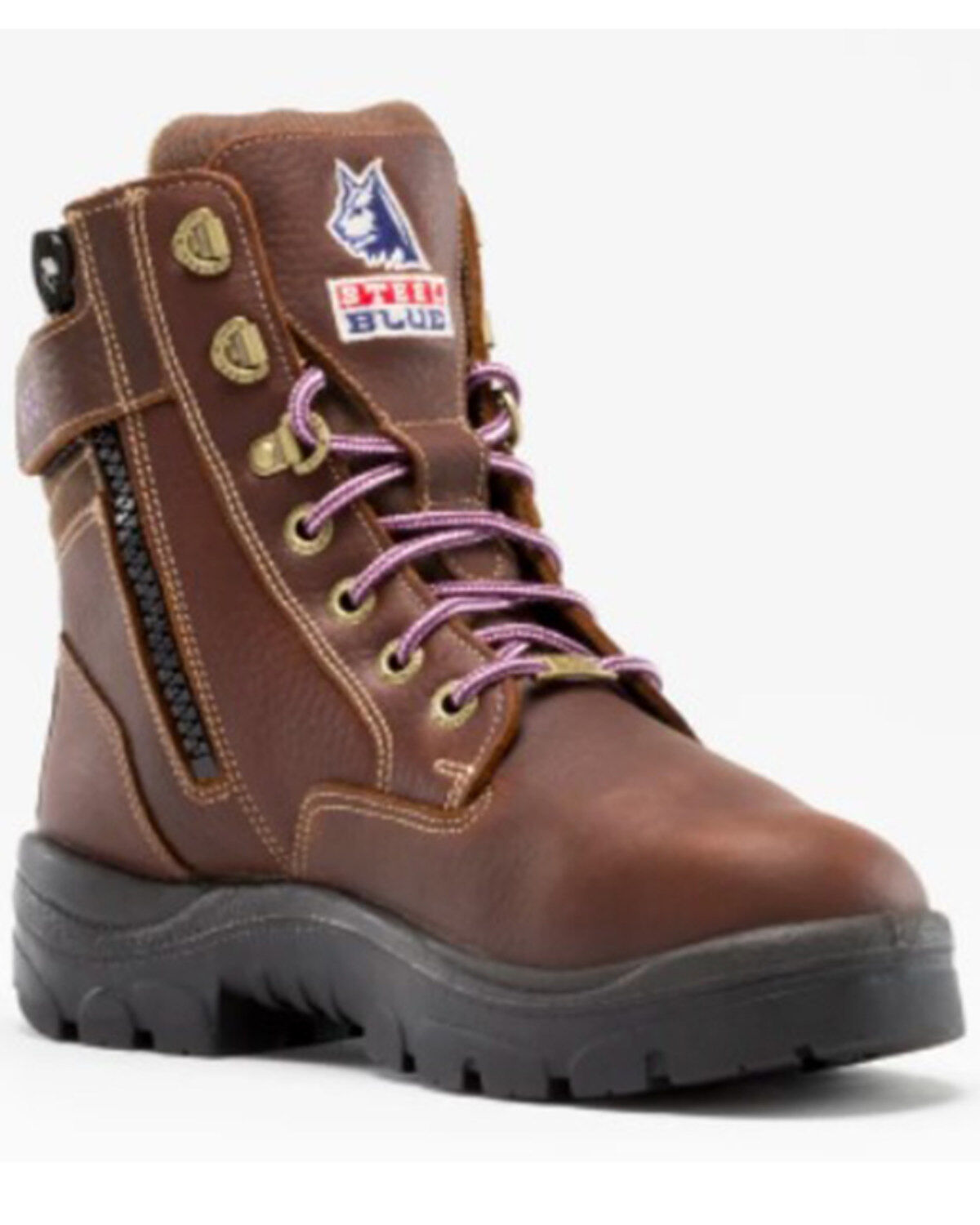 Image #1 - Steel Blue Women's Southern Cross 6" Water Resistant Work Boots - Steel Toe, Brown, hi-res