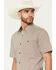 Image #2 - RANK 45&reg; Men's Canyon Echo Micro Geo Print Short Sleeve Button-Down Stretch Western Shirt, Lt Brown, hi-res