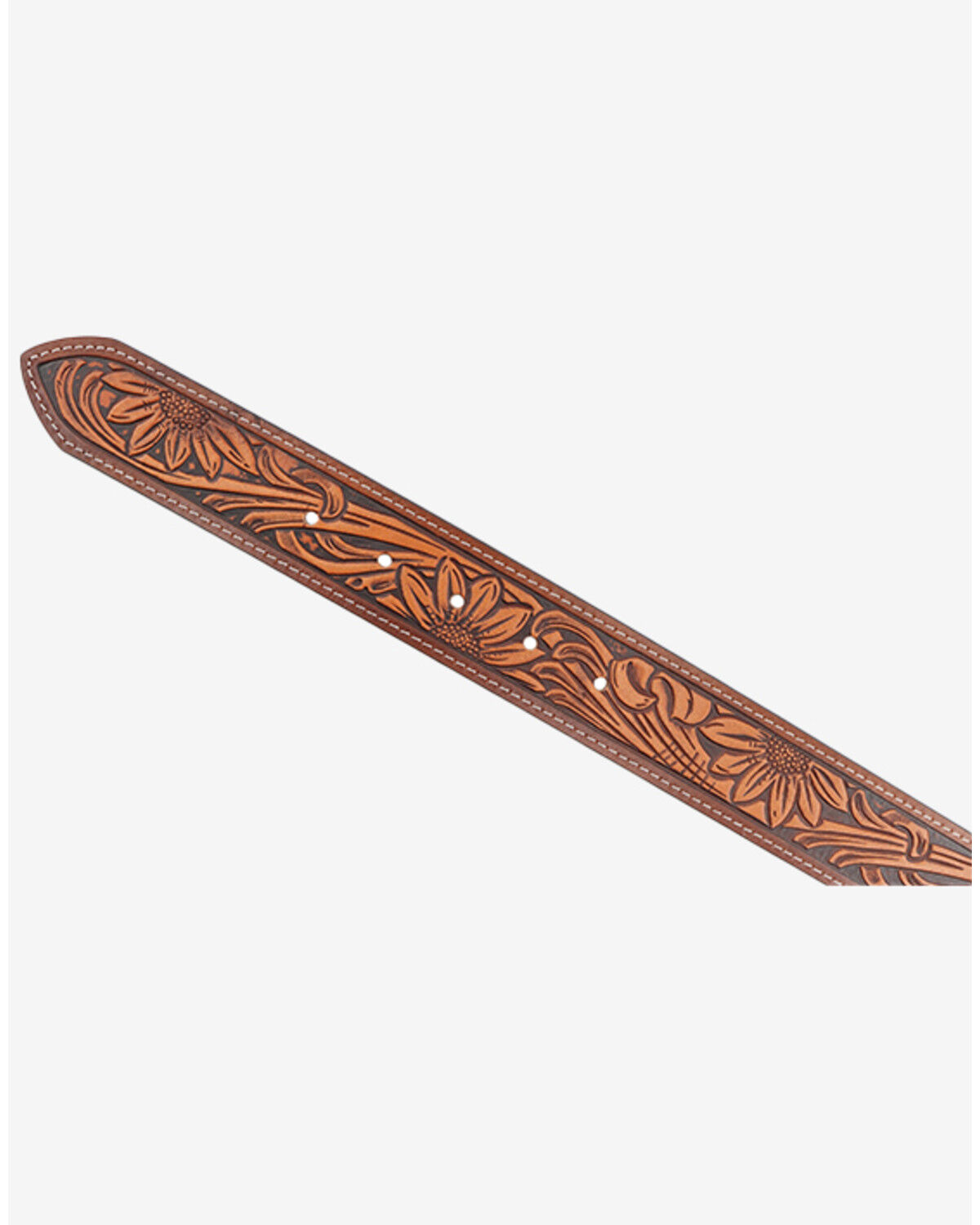 Image #3 - Shyanne Women's Tooled Longhorn Buckle Belt, Brown, hi-res