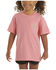 Image #1 - Carhartt Girls' Solid Short Sleeve Pocket Tee, Pink, hi-res