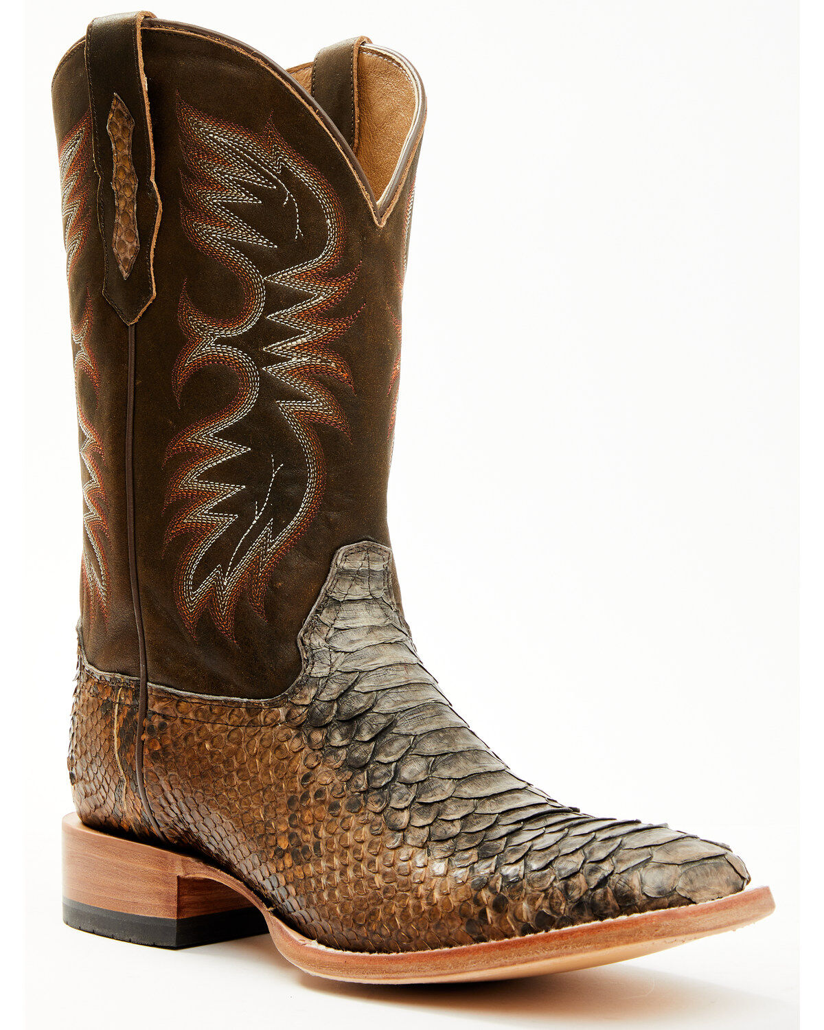 Image #1 - Cody James Men's Python Exotic Western Boots - Broad Square Toe, Brown, hi-res