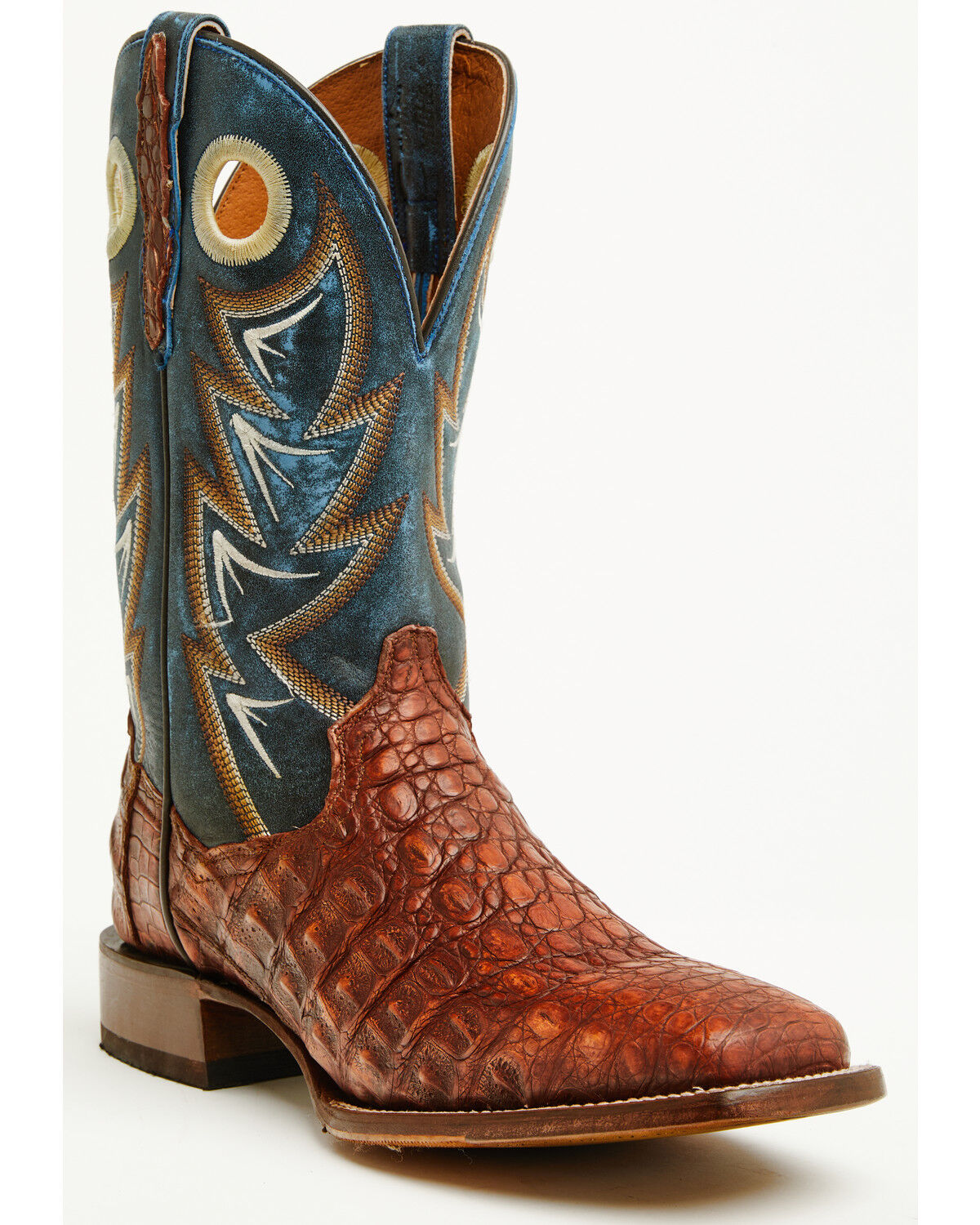 Dan Post Men's Marsh Exotic Caiman Western Boots - Broad Square Toe, Cognac, hi-res