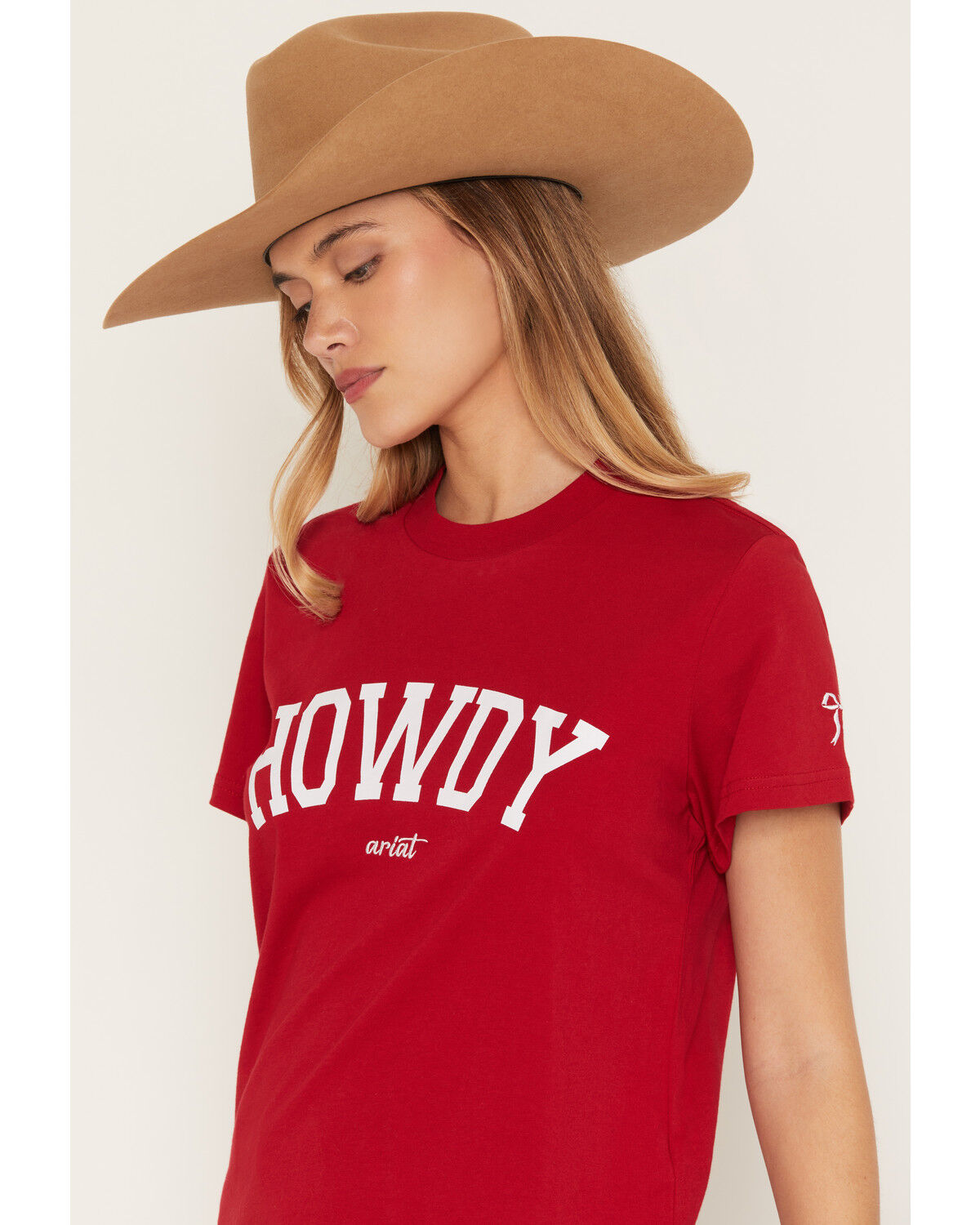 Image #2 - Ariat Women's Collegiate Howdy Short Sleeve Graphic Tee, Red, hi-res