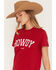 Image #2 - Ariat Women's Collegiate Howdy Short Sleeve Graphic Tee, Red, hi-res