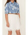 Image #3 - Sugar California Girls' Floral Print Denim Dress, White, hi-res