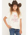 Image #1 - Shyanne Girls' Cowgirl at Heart Short Sleeve Graphic Tee, Off White, hi-res