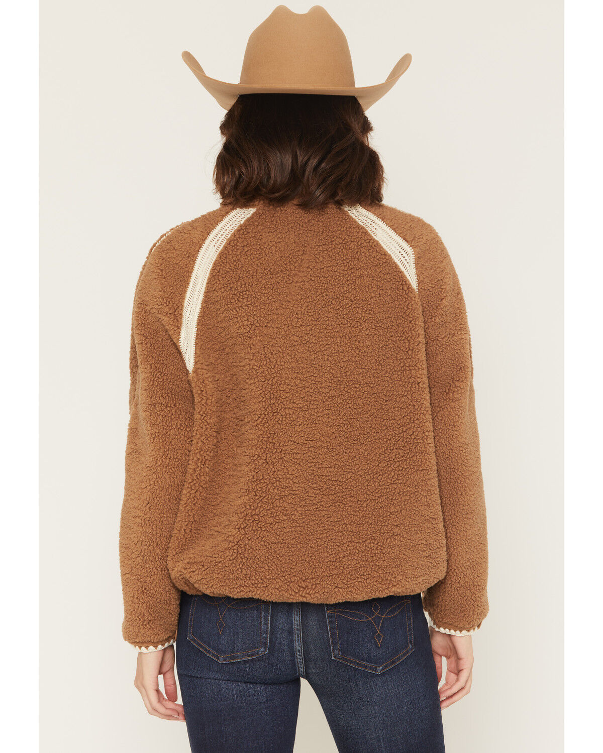 Image #4 - UGG Women's Nikia Crochet Zip-Up Jacket, Chestnut, hi-res