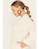 Image #2 - Sadie & Sage Women's Anna Flower Teddy Jacket Sweater , Cream, hi-res