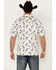 Image #4 - Cinch Men's ARENAFLEX® Palm Tree Print Short Sleeve Performance Polo , White, hi-res