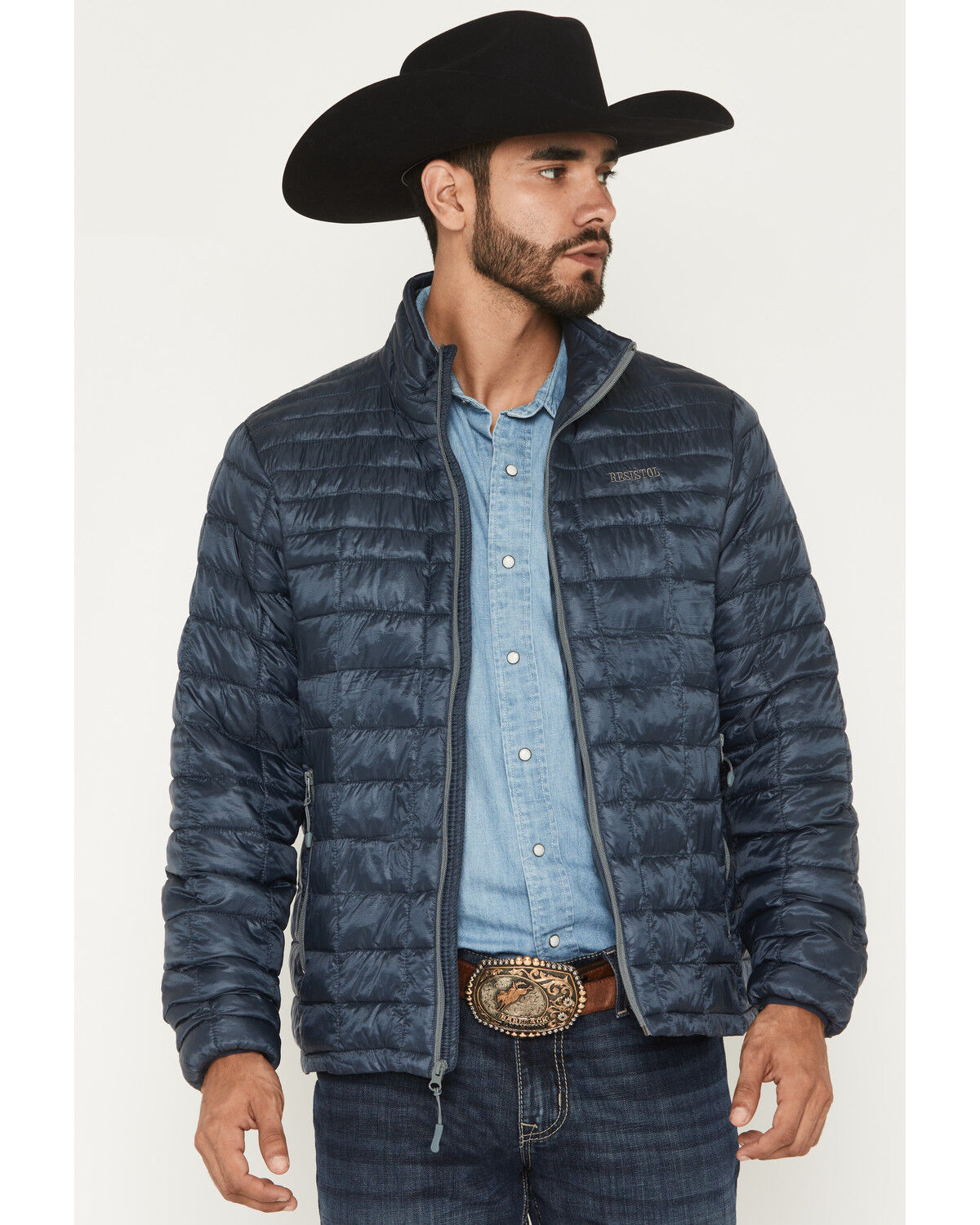 Resistol Men's Cold Bloq Puffer Jacket, Blue, hi-res