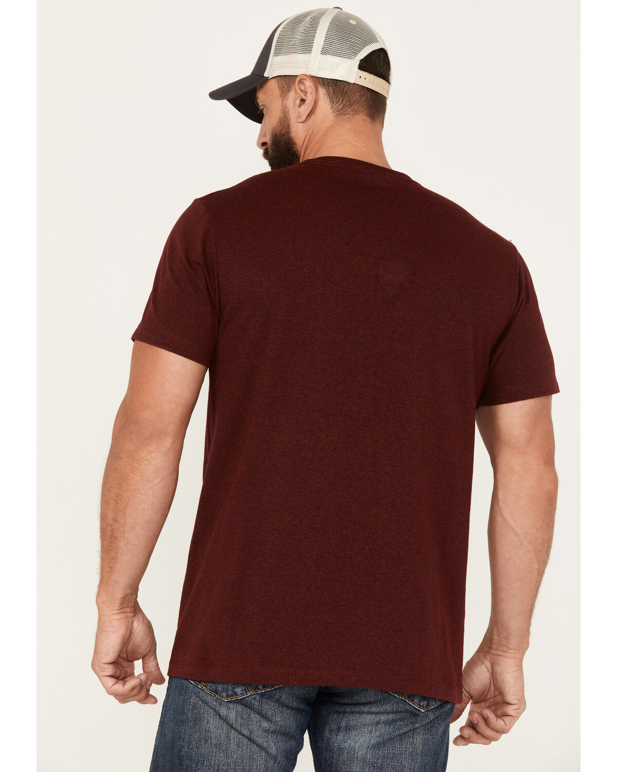 Image #4 - Moonshine Spirit&reg; Men's Sombrero Skull Short Sleeve Graphic T-Shirt, Burgundy, hi-res