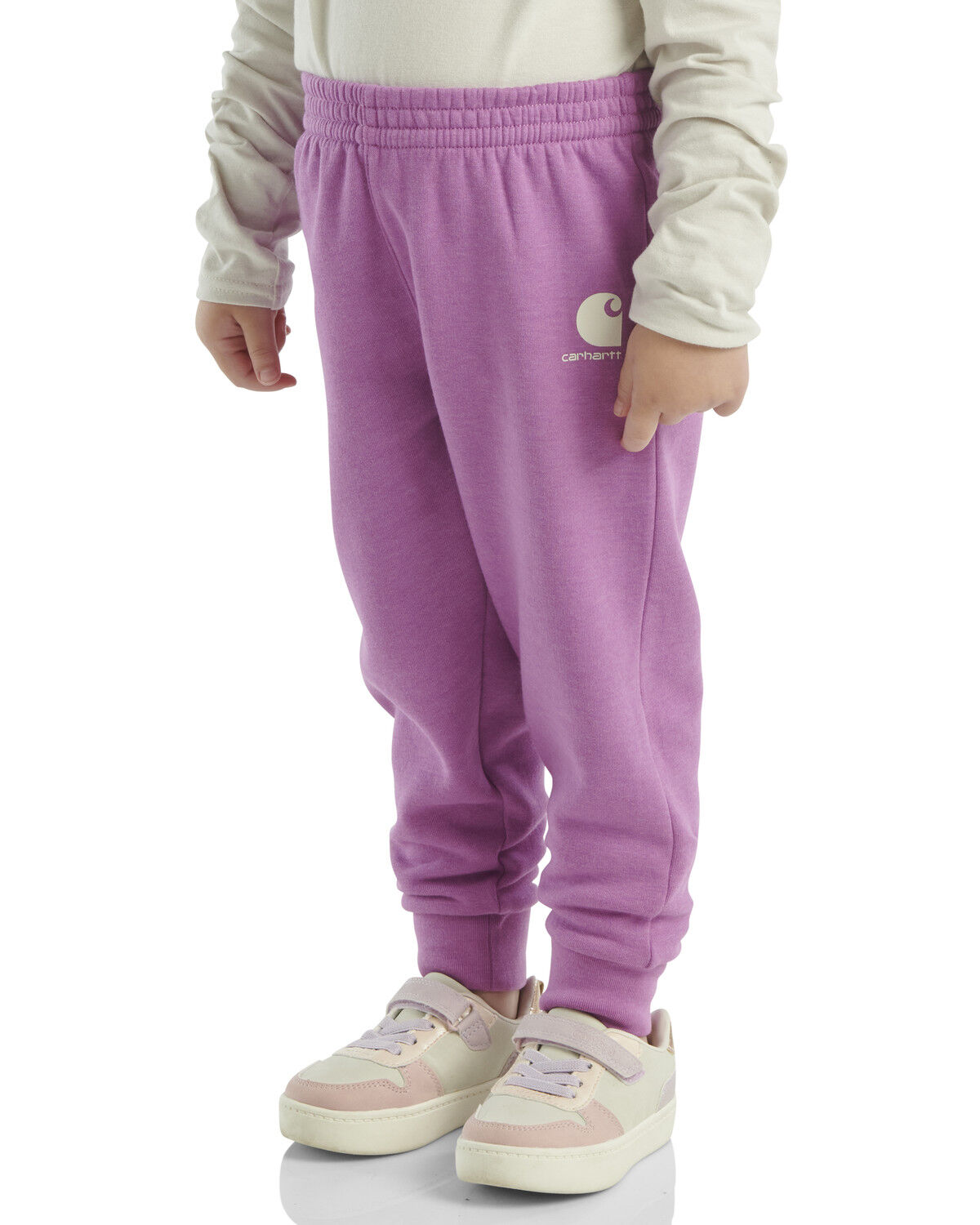 Image #2 - Carhartt Toddler Girl's Solid Logo Sweatpants, Purple, hi-res