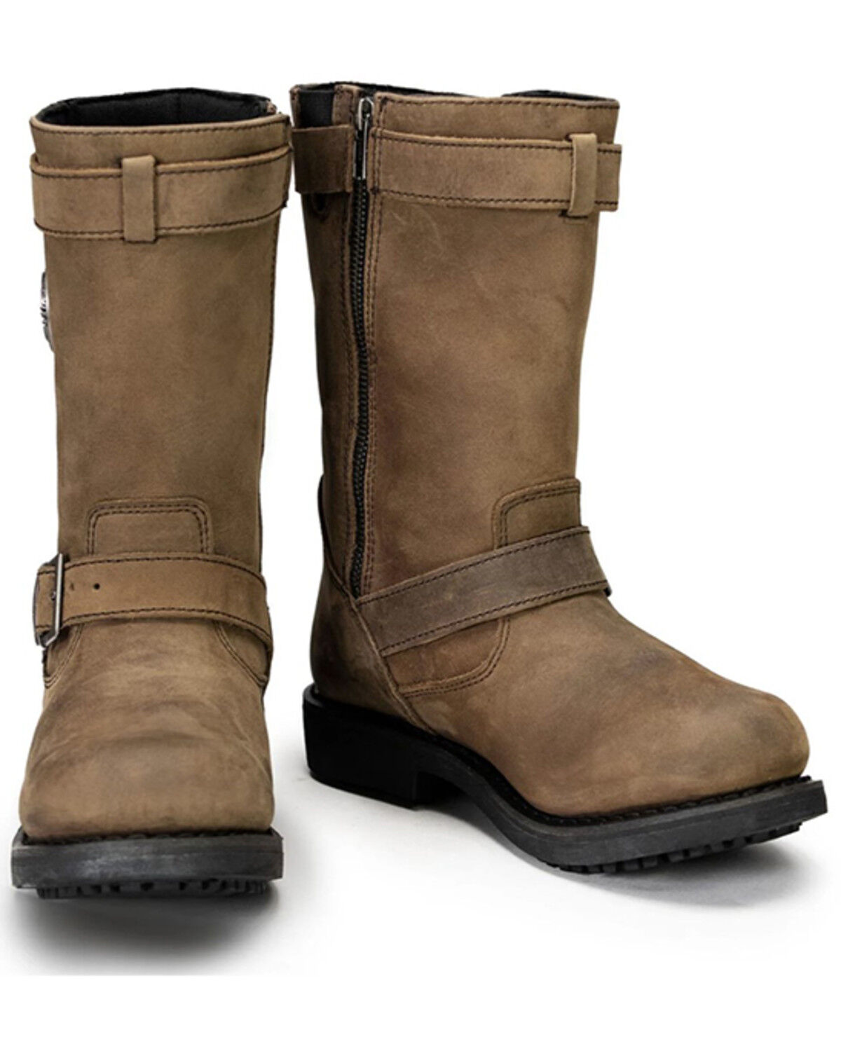 Image #4 - Milwaukee Leather Women's 10" Classic Engineer Motorcycle Boots - Round Toe, Brown, hi-res